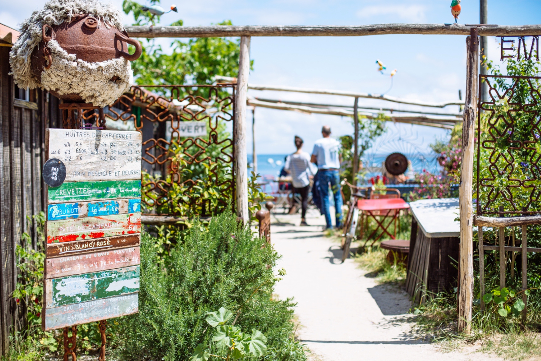 Terrasse de la cabane d'Hortense au Cap Ferret.