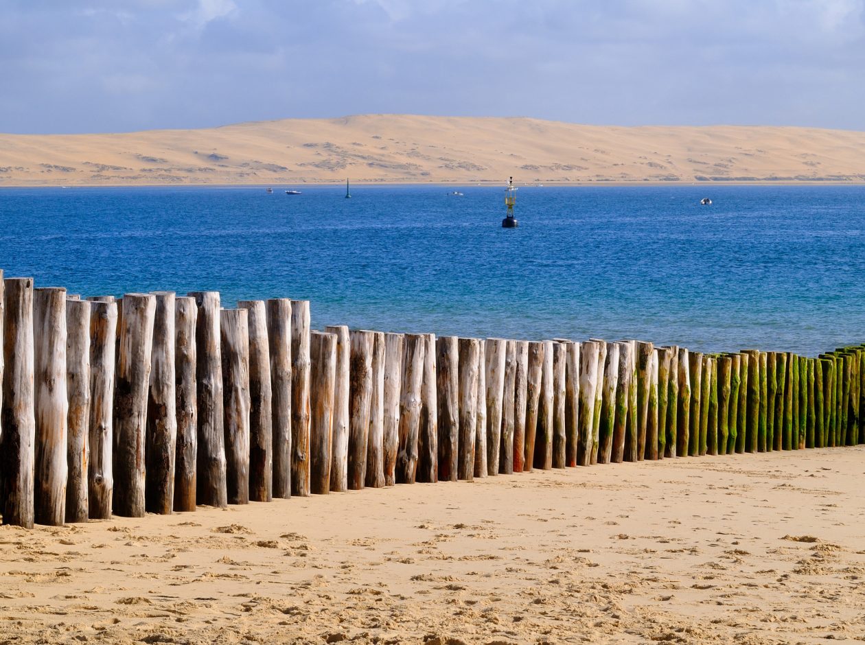 Vue du Bassin et de la Dune du Pilat en fond.