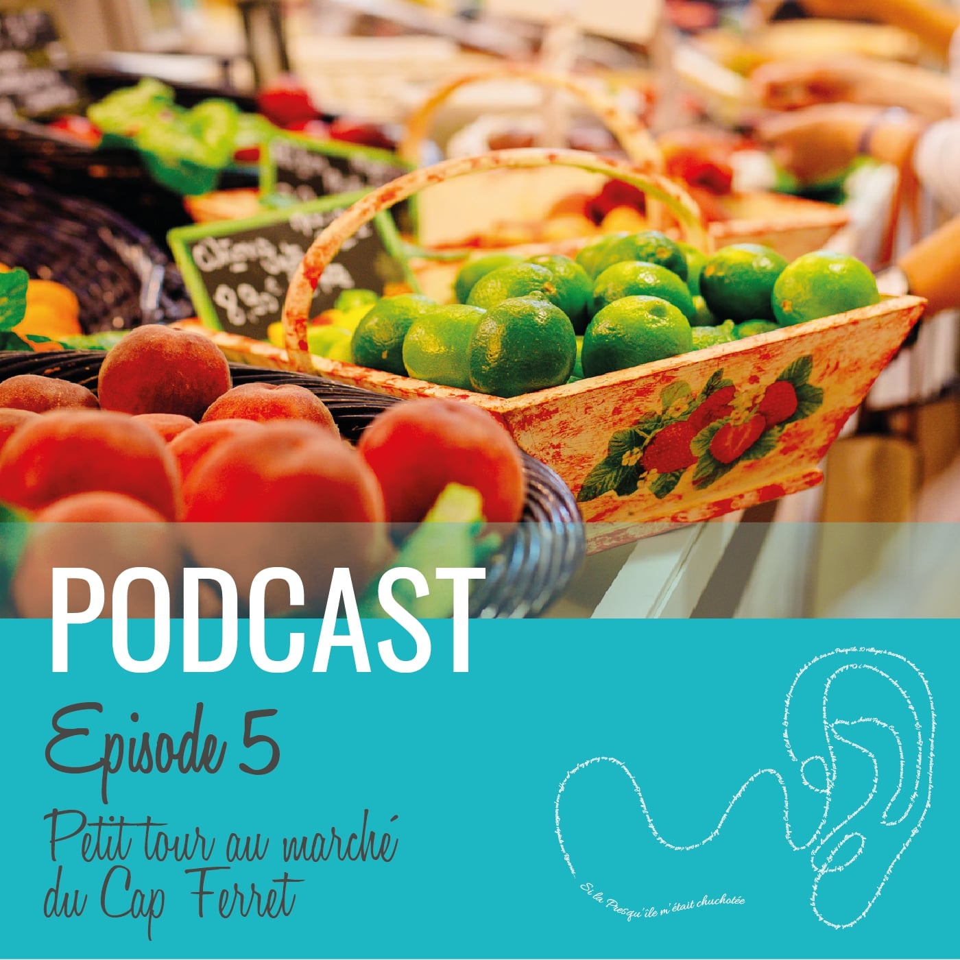 Podcast épisode 5 " Petit tour au marché du Cap Ferret", les fruits et légumes de saison.