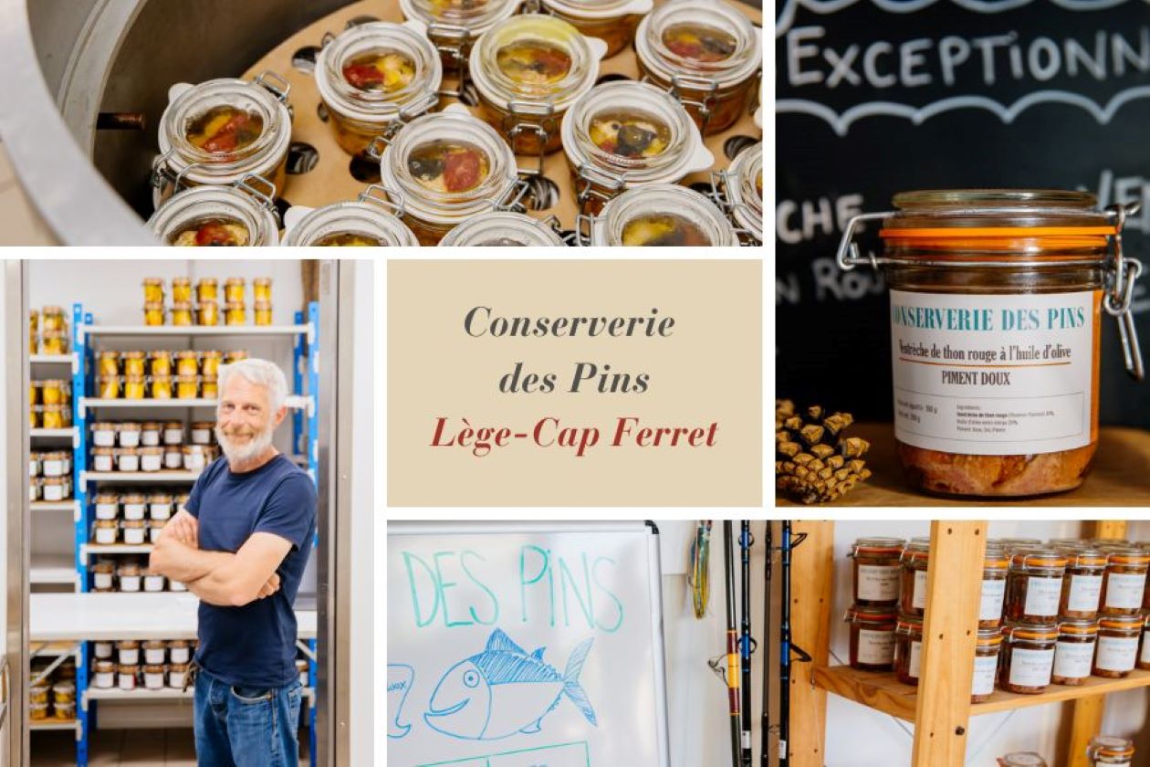 Montage de photos avec le gérant et les produits à l'intérieur.