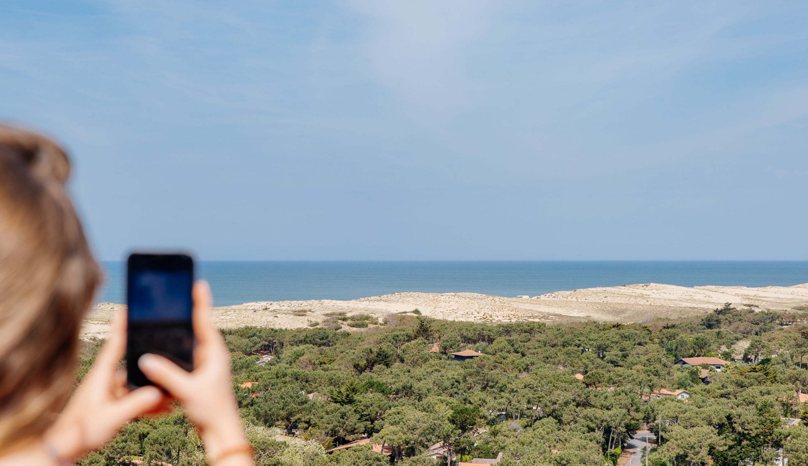On prend quelques photos souvenir de notre montée au phare du Cap Ferret !